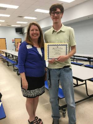 Dr. Clouser and Noah Hosting, Love of Learning Scholarship recipient from Oglethorpe County High School